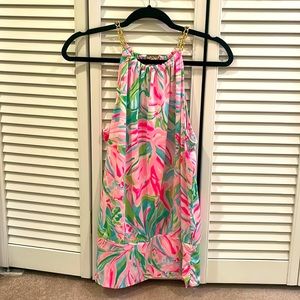 Lily Pulitzer halter top with gold detail. NWT. Size Medium
